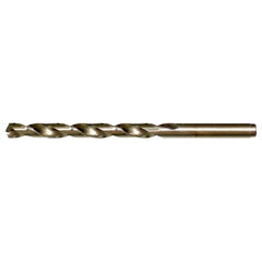 F RHS / RHC HSS-CO 8% (M42) 135 Degree Split Point Cobalt Heavy Duty Jobber Length Drill - Straw / Gold Oxide - Exact Industrial Supply