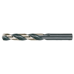 U RHS / RHC HSS 135 Degree Split Point Heavy Duty Jobber Length Drill - Black & Gold - Exact Industrial Supply
