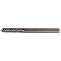 SC-7 Standard Cut Solid Carbide Bur-Cylindrical with Ball Nose - USA Tool & Supply