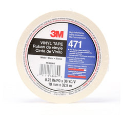 3M Vinyl Tape 471 White 3/4″ × 36 yd 5.2 mil Individually Wrapped Conveniently Packaged - USA Tool & Supply