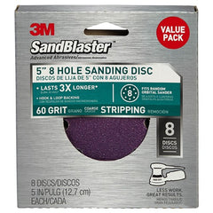 3M SandBlaster Sanding Discs 99621SB-ES 5″ × 8Hole 60 grit - USA Tool & Supply