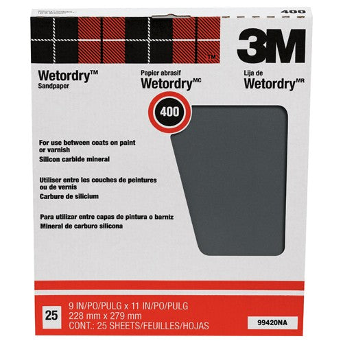 3M Wetordry Sanding Sheets 99420NA 9″ × 11″ 400 grit - USA Tool & Supply