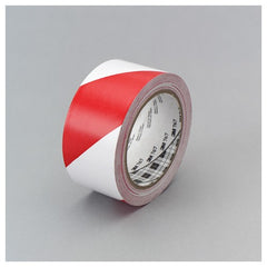 3M Safety Stripe Vinyl Tape 767 Red/White 2″ × 36 yd 5 mil Individually Wrapped Conveniently Packaged - USA Tool & Supply