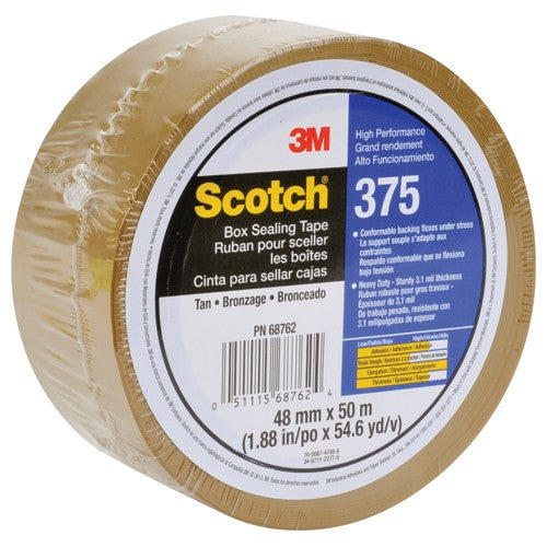 Scotch Box Sealing Tape 375 Tan 48 mm × 50 m - USA Tool & Supply