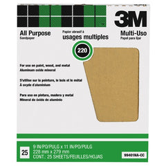 3M Aluminum Oxide Sandpaper 99401NA-M 9″ × 11″ 220 grit - USA Tool & Supply