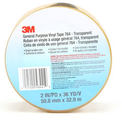 3M General Purpose Vinyl Tape 764 Transparent 2 in × 36 yd 5 mil Individually Wrapped Conveniently Packaged - USA Tool & Supply