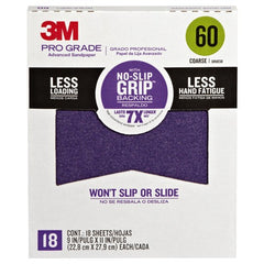 ‎3M Pro Grade Precision Faster Sanding Sanding Sheets 60 grit Coarse 27060TRI-18 9″ × 11″ - USA Tool & Supply
