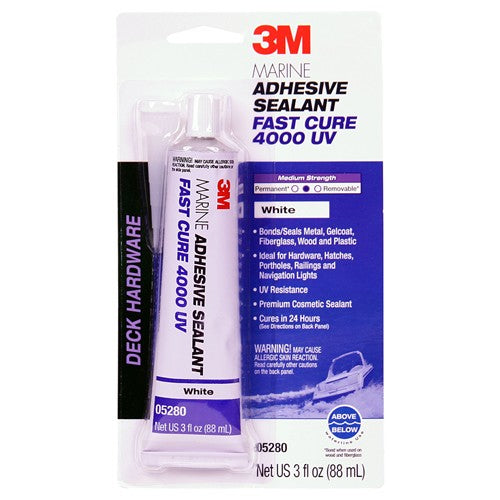 3M Marine Adhesive Sealant 4000 UV Pn05280 White 3 oz Tube - USA Tool & Supply
