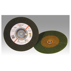 3M Green Corps Depressed Center Grinding Wheel T27 9″ × 1/4″ × 7/8″ 24 Grit - USA Tool & Supply