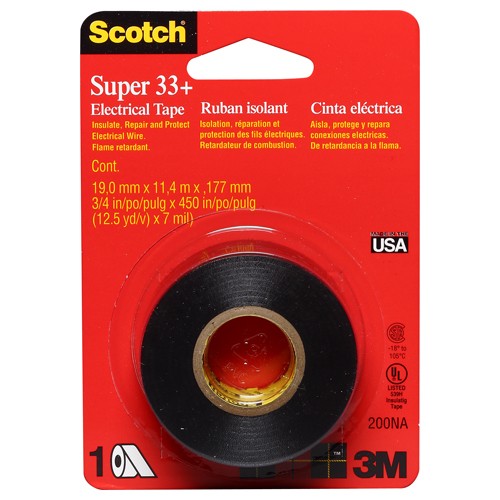 .75 in × 450 in Scotch(R) Electrical Tape 200CS12 strip Clip Strip Alt Mfg # 01964 - USA Tool & Supply