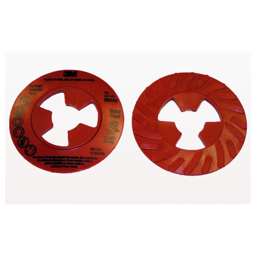 ‎3M Disc Pad Face Plate Ribbed 28443 4-1/2″ Extra Hard Red - USA Tool & Supply