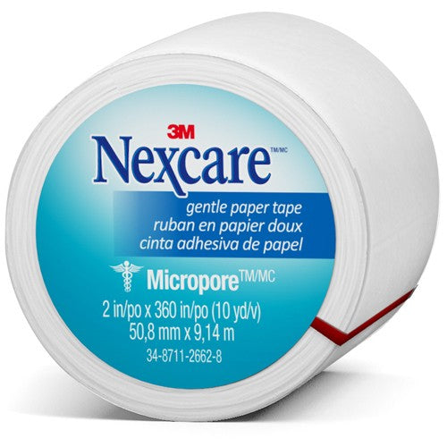 Nexcare Micropore Paper First Aid Tape 530-P1/2 2″ × 10 yds Wrapped - USA Tool & Supply