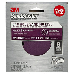 3M SandBlaster Sanding Discs 99622SB-ES 5in × 8Hole 80 grit - USA Tool & Supply