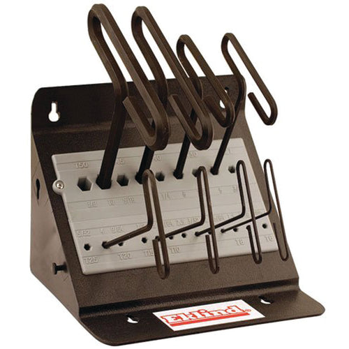 8 Pieces-3/32″-1/4″ T-Handle Style-6″ Arm-Hex Key Set with Plain Grip - USA Tool & Supply