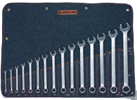 Wright Tool Fractional Combination Wrench Set -- 15 Pieces; 12PT Chrome Plated; Includes Sizes: 5/16; 3/8; 7/16; 1/2; 9/16; 5/8; 11/16; 3/4; 13/16; 7/8; 15/16; 1; 1-1/16; 1-1/8; 1-1/4"; Grip Feature - USA Tool & Supply