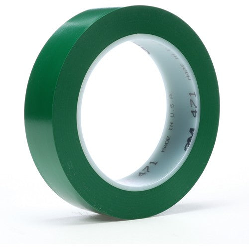 3M Vinyl Tape 471 Green 1/2″ × 36 yd 5.2 mil - USA Tool & Supply