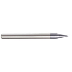‎1/2″ Dia. × 1/2″ Shank × 2-1/4″ DOC × 4 OAL, Carbide ZrN, 2 Flute, Ballnose End Mill - Exact Industrial Supply