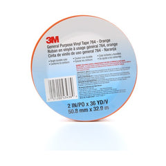 3M General Purpose Vinyl Tape 764 Orange 2″ × 36 yd 5 mil Individually Wrapped Conveniently Packaged - USA Tool & Supply