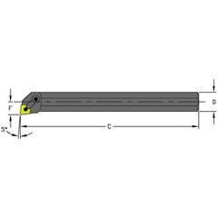 A12R MCLNR3 Steel Boring Bar w/Coolant - USA Tool & Supply