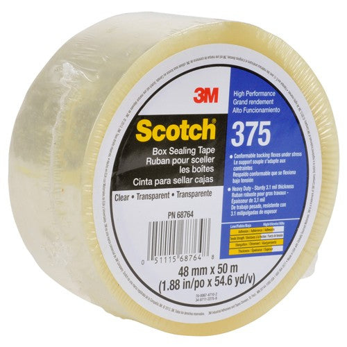 Scotch Box Sealing Tape 375 Clear 48 mm × 50 m - USA Tool & Supply