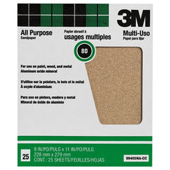 3M Pro-Pak Aluminum Oxide Sheets for Paint and Rust Removal 9″ × 11″ 80 grit Open Stock - USA Tool & Supply