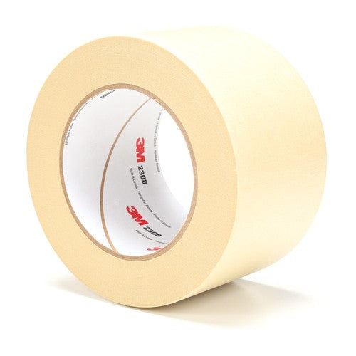 3M Masking Tape 2308 Tan 72 mm × 55 m 5.3 mil - USA Tool & Supply