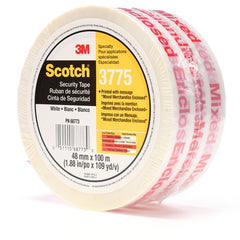 Scotch Printed Message Box Sealing Tape 3775 White 48 mm × 100 m Individually Wrapped - USA Tool & Supply