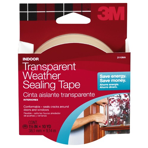 3M Indoor Transparent Weather Sealing Tape 1.5″ × 30 ft 2110NA - USA Tool & Supply