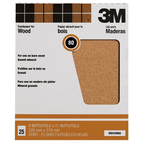 3M Garnet Sanding Sheets 88595NA 9″ × 11″ 150 grit - USA Tool & Supply