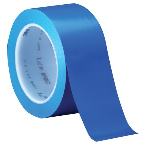 3M Vinyl Tape 471 Blue 1/4″ × 36 yd 5.2 mil Individually Wrapped Conveniently Packaged - USA Tool & Supply