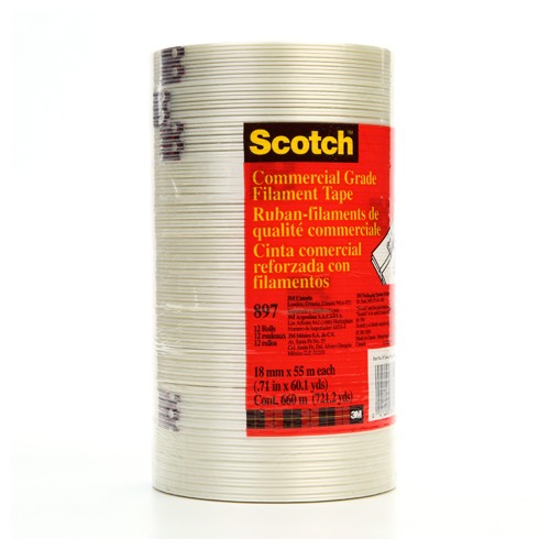 Scotch Filament Tape 897 Clear 18 mm × 55 m 5 mil - USA Tool & Supply