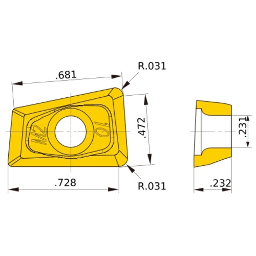 QOMT1959R-M2 MP9120 MILLING INSERT