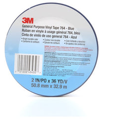 3M General Purpose Vinyl Tape 764 Blue 2″ × 36 yd 5 mil Individually Wrapped Conveniently Package - USA Tool & Supply