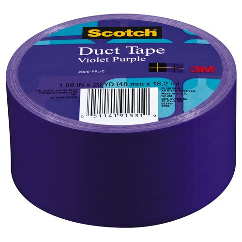 Scotch Duct Tape 920-PPL-C 1.88″ × 20 yd (48 mm × 18 2 m) Purple - USA Tool & Supply