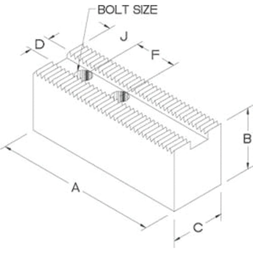 8″ Medium Duty Flat Soft Top Jaw - USA Tool & Supply