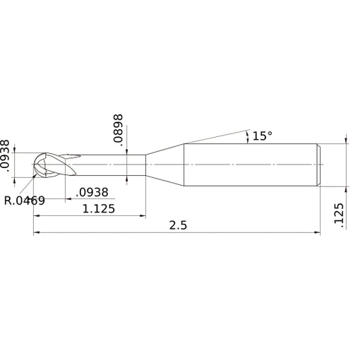 MS2XLBD3/32N1125 CARBIDE ENDMILL