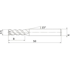 MSMHZDD0350 CARBIDE ENDMILL