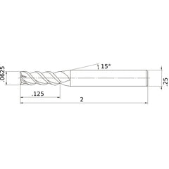 MSMHZDD1/16 CARBIDE ENDMILL