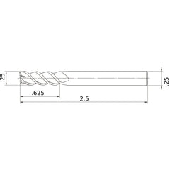 MSMHZDD1/4 CARBIDE ENDMILL