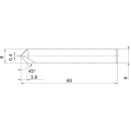 VC2CD0800 SOLID CARBIDE ENDMILL