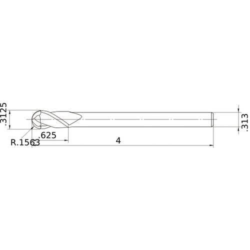 VF2SBD5/16 CARBIDE ENDMILL