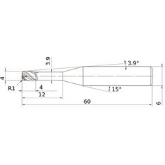 VFHVRBD0400R10N012 CARBIDE ENDMILL