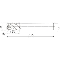VFHVRBD1100R20 SOLID CARBIDE EM
