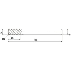 VFMDRBD0600R100 SOLID CARBIDE EM