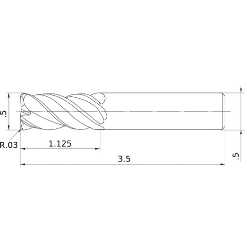 VQMHVRBD1/2R030 CARBIDE ENDMILL