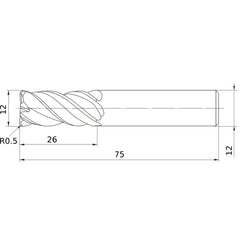 VQMHVRBD1200R050 CARBIDE ENDMILL
