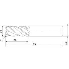 VQMHVRBD1200R100 CARBIDE ENDMILL