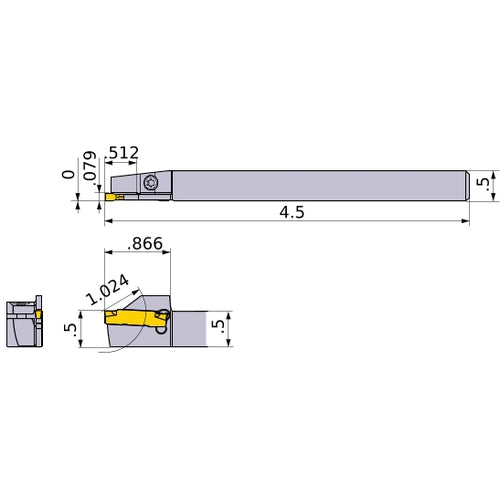 GYSLUS08B00-D13 TURNING HOLDER