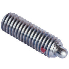 End Force Spring Plunger - 1 lbs Initial End Force, 1.6 lbs Final End Force (6–32 Thread) - USA Tool & Supply