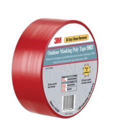 List 5903 50" x 60 yds Outdoor Masking Poly Tape - Red - USA Tool & Supply